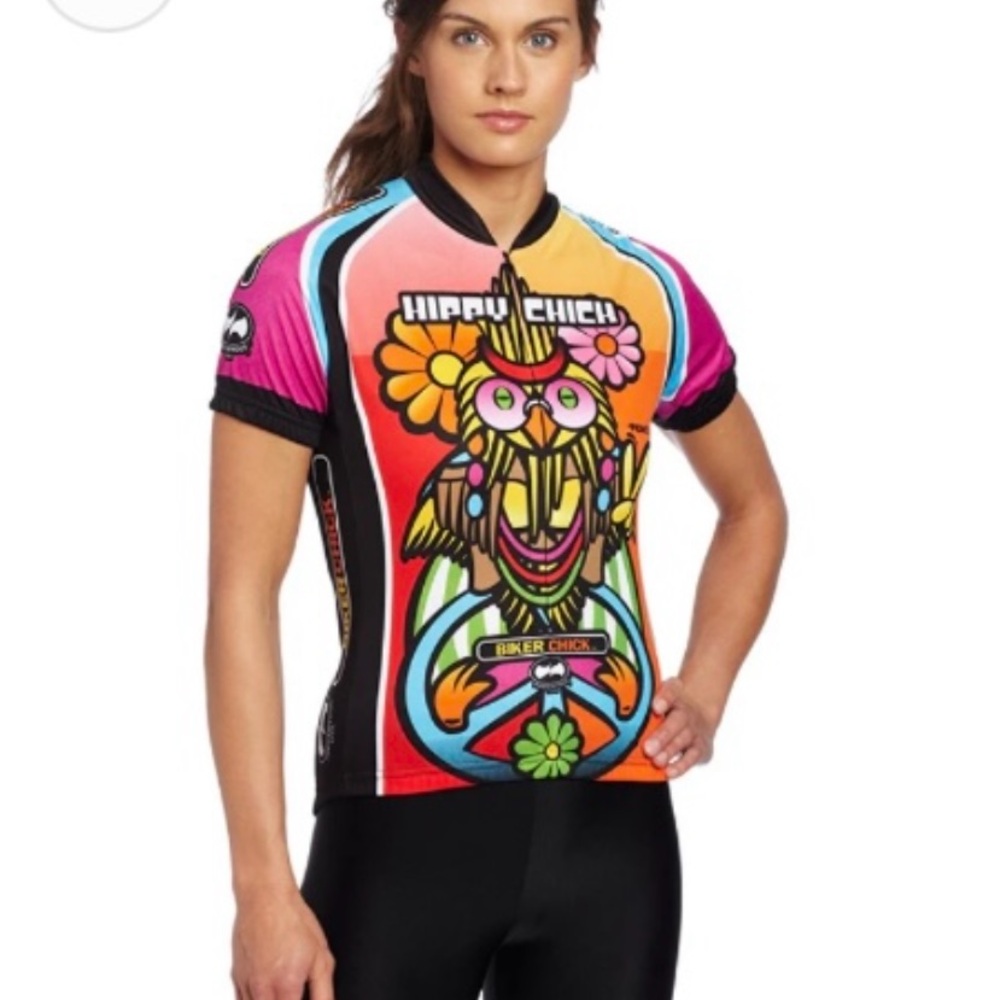 World Jerseys Hippie Chick Cycling Top Size Medium
